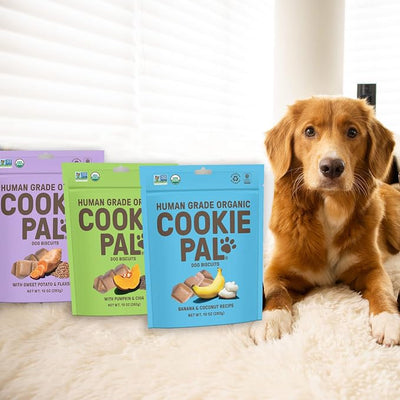 CookiePal Organic Dog Treats (Variety Pack), Crunchy Human Grade USDA Organic Puppy Treats for Training, Biscuits, 10oz (Pk of 3)