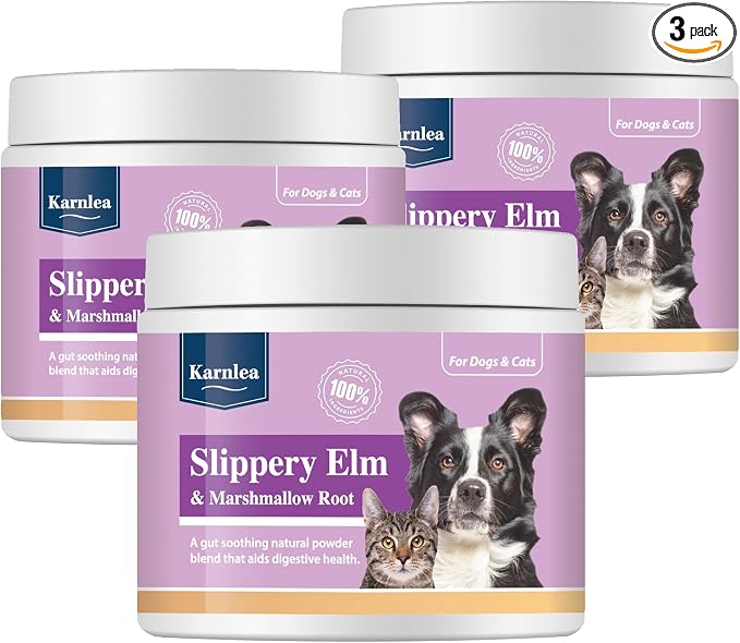 Slippery Elm & Marshmallow Root Powder 100g (3 Pack) | 100% Natural Digestive Aid for Dogs | Soothing Support | Tree Barks Powder for Dogs & Cats | Tummy Settler Diarrhoea Relief