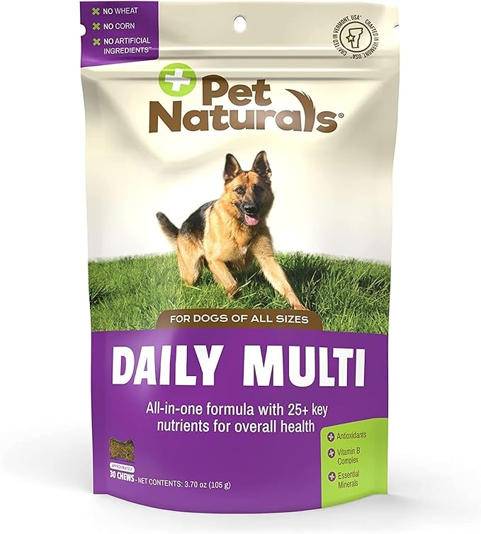 Daily Multivitamin for Dogs, Veggie Flavor, 30 Chews - Yummy Chews with Amino Acids, and Antioxidants - Supports Energy, Metabolic Function and Pet Wellness