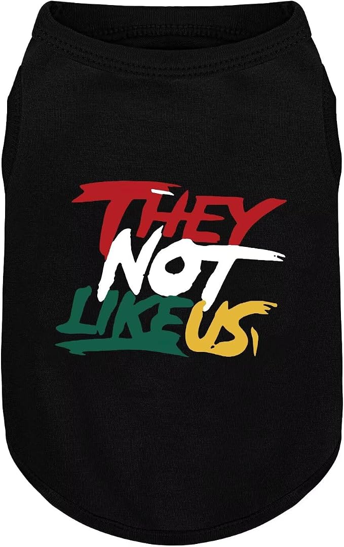 Comfortable Polyester-Cotton Dog Shirt –with 'They NOT Like US', Perfect for Small & Medium Dogs, Soft & Stylish Pet Apparel for Everyday Wear. Black M