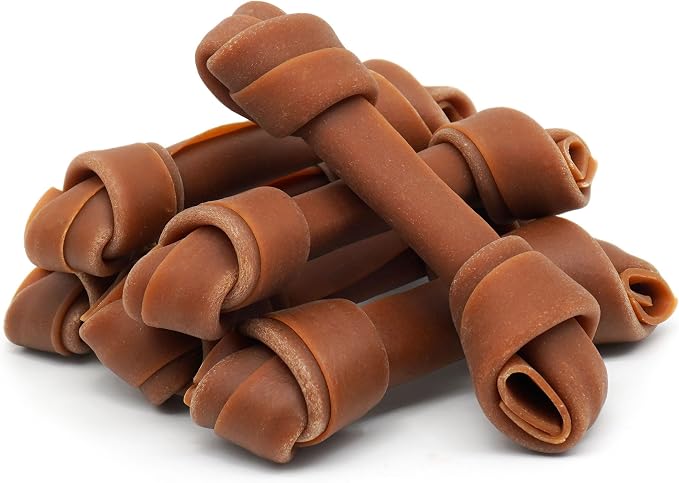 Rawhide Free Dog Treats, Peanut Butter Bones, 5 Inch 6 Count Chews for Small and Medium Dogs, Healthy Bones for Balanced Nutrition (Peanut Butter, 12.7 Ounce -Pack of 1)