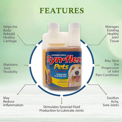 Concentrated Liquid Glucosamine for Dogs & Cats with Chondroitin: 1500mg High Potency, Boswellin, Yucca, Manganese for Mobility Support - USA Made, Beef Flavor