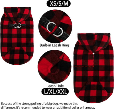 EXPAWLORER Dog Hoodie Fleece Sweater Vest, Hooded Dog Sweatshirt Fall Winter Pet Clothes with Leash Ring, Sleeveless Warm Cozy Puppy Clothing for Cat Small Medium Large Dogs Girl Boy, Purple S