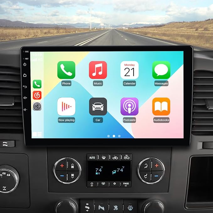 Android Car Stereo for Chevy Silverado Tahoe GMC Sierra 2007-2013 | Wireless CarPlay & Android Auto, HD Touchscreen, Backup Camera, WiFi, GPS, SWC - 2GB+64GB