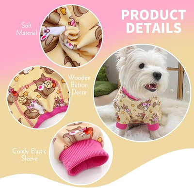 KYEESE Dog Pajamas for Small Dogs Soft Material Stretchable Dogs Pjs Cat Pajama Dog Apparel, Chipmunk, X-Small