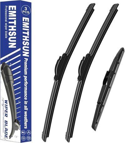 EMITHSUN® Windshield Wipers: Wiper Blades Replacement for Honda CRV CR-V 2012-2016 - Streak-Free & Quiet Visible Clarity While Driving - Exact Replacement for Honda Cars (3 Pack - 26"+16"+13")