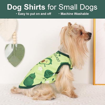Dog Shirt Vest Dog Clothes for Small Dogs Boy Girl Stretchy Summer Puppy T-Shirts Soft Breathable Lightweight Puppy Sweatshirt Pet Cat Outfit (Avocado, Medium)