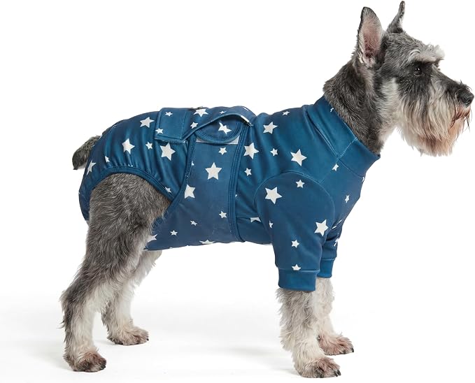 Spark Paws Dog Surgery Recovery Suit – Dog Recovery Suit After Surgery, Anti-Lick Dog Onesie, Abdominal Wound Protector, Soft Cone Alternative for Spay Neuter Male Female Pet Recovery - Stars - M