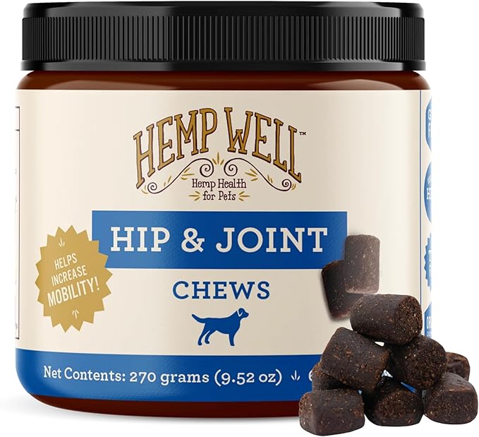 Hip & Joint Soft Chews for Dogs, Hemp, Glucosamine, Chondroitin
