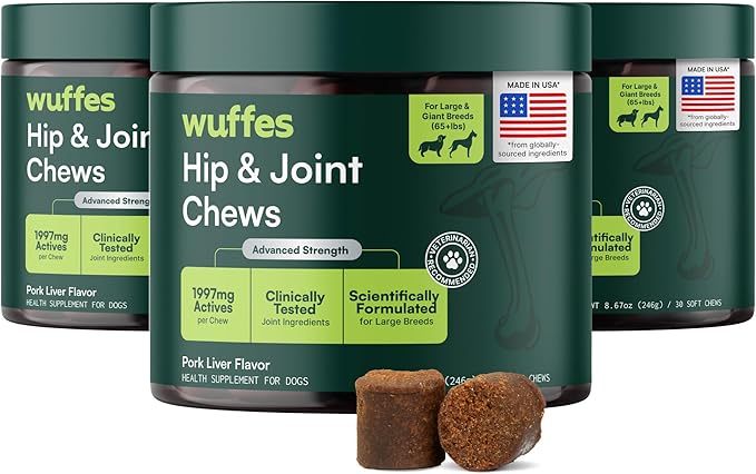 Chewable Dog Hip & Joint Supplement - Glucosamine & Chondroitin Chews - Dog Joint Supplements & Vitamins - Extended Joint Care (Large Breed (Over 65 lbs), 90 Chews (Pack of 3))