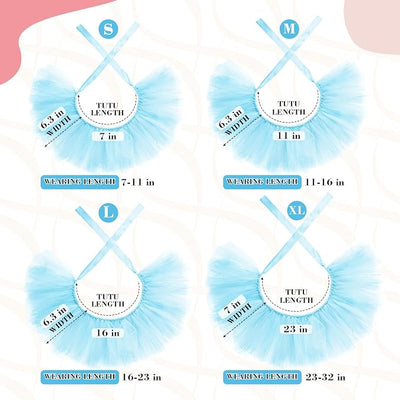 2 Pcs Dog Crown Headband Dog Tutu Dress Set Crystal Rhinestone Tiara Crown Tutu Skirt Pet Dress Costume for Puppy Birthday Party Wedding Photo Prop Costume(Blue,X Large)