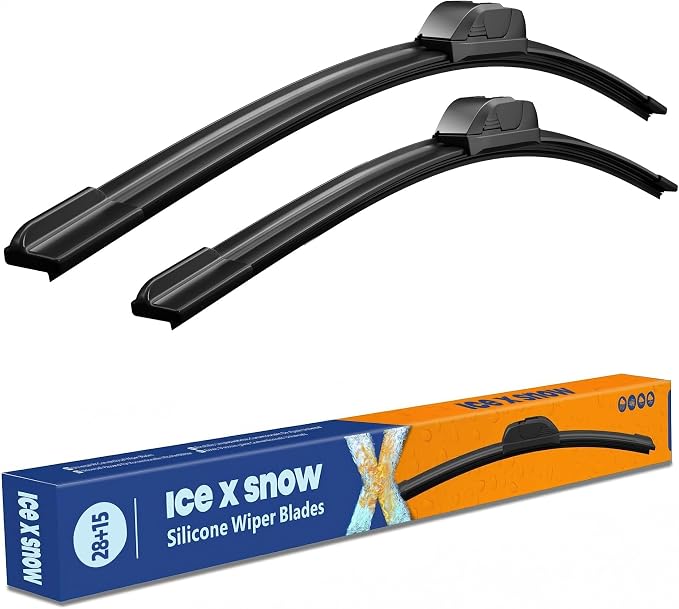 28"+15" Silicone Windshield Wiper Blades Oem Quality Premium All Seasons Wiper Blades Durable and Quiet Windshield Wipers (Pack of 2)