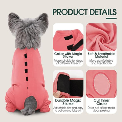 Kuoser Dog Surgery Suit for Back Legs, Dog Rear Leg Sleeve to Stop Licking, Female Spay Recovery Suit for Dogs After Surgery, Pet Puppy Surgical Pants Onesie for Abdomen Wounds Skin Disease