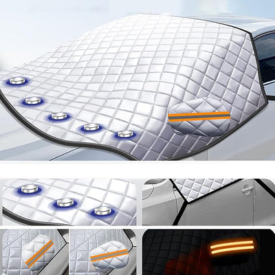 Car Windshield Cover for Toyota Sienna (XL20) 2. Gen 2005-2008, Extra Thick Magnetic Cover Ice Cover Winter Frost Cover Protection Wiper Mirror Protector Covers Sunshades Exterior Accessories