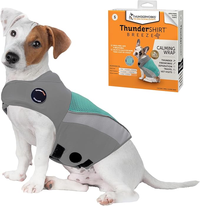 Breeze for Dogs, Small, Aqua, Extra Breathable Mesh Fabric, Dog Anxiety Relief Vest for Every Day Stress & Calming During Thunder Storms and Fireworks