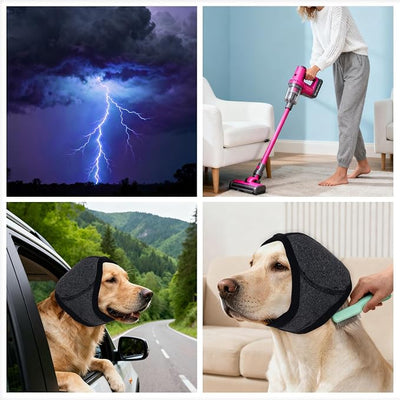 Rbenxia Dog Ear Muffs Dog Quiet Ear Cover for Hematoma, Bathing, Drying, Swim& Noise Anxiety, No Shake Ear Wrap for Grooming Reusable Dog Ear Protection for Calming (Grey, Medium)