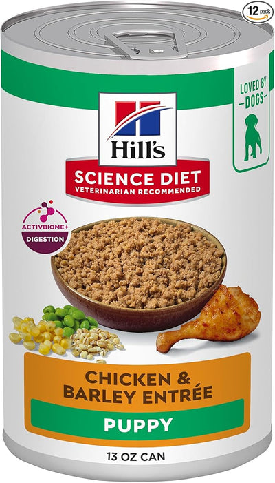 Hill's Science Diet Puppy Wet Dog Food, Chicken & Barley, 13 oz. Cans, 12-Pack