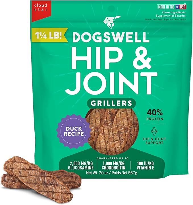 Hip & Joint Grillers Dog Treats, Duck, 20 oz. Pouch