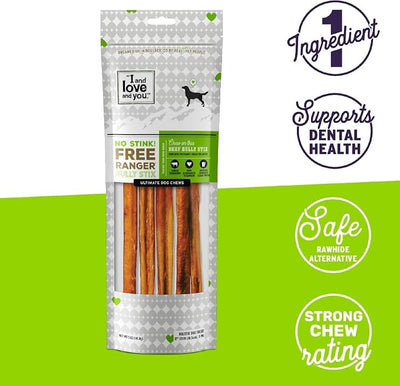 I AND LOVE AND YOU? Free Ranger Bully Stix Grain Free Dog Chews, 12 Inch