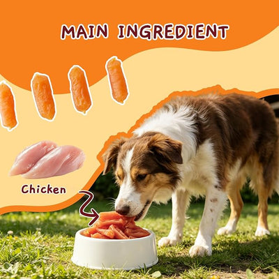 Jungle Calling 66-Count Soft Chicken Sausage Dog Treats, Slow Roasted Grain Free Chewy Snacks, Bite-Sized Easy to Chew Training Rewards for Small & Medium Dogs, 18 oz Value Pack