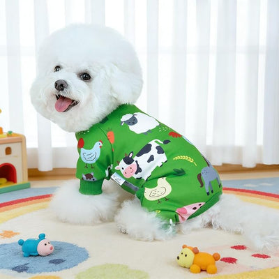 XPUDAC 4 Pack Dog Pajamas for Small Medium Sized Dogs Soft Comfy Stretchy Dog Pjs Onesie Puppy Clothes Pet Jammies for Doggie Boy Girl, 2XL