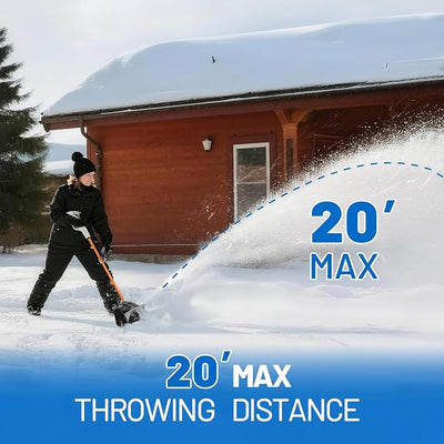 Litheli 20V Cordless Snow Shovel, 12'' Electric Snow Blower with 4 Ah Batteries Included, Lightweight Battery-Powered Snow Thrower for Driveway & Sidewalk
