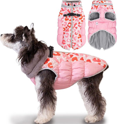 CuteBone Waterproof Winter Coat with Harness, Reflective Warm Jacket with Zipper for Cold Weather, Snowsuit for Small Medium Large Dogs YRFN06XXL