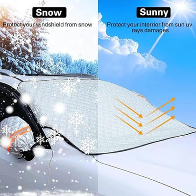 Somefune Windshield Cover - 2025 Upgraded Car Windshield Magnetic Snow Cover, All Weather Windshield Cover with Magnets, Universal Fit for Any Car (Extra Large)