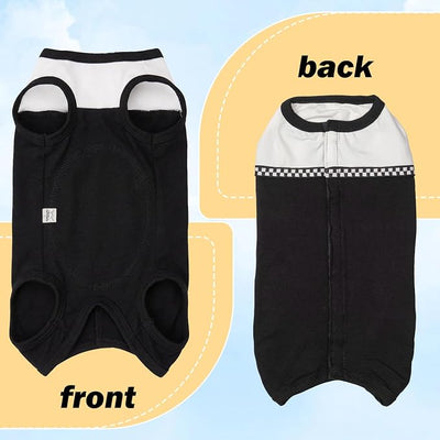Dog Surgical Suit - Recovery Onesie for Dogs After Surgery, Spayed Female/Male Puppy, Breathable Anti-Lick Clothes, Alternative to Cone(Black and White-m)