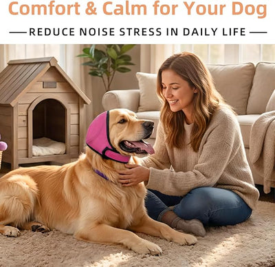 Dog Ear Muffs, No Flap Ear Wrap for Hematoma, Waterproof Calming Hoodie for Bathing, Grooming, Drying & Noise Relief