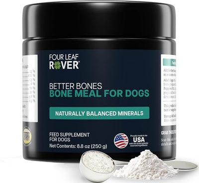 Four Leaf Rover Better Bones Bone Meal for Dogs - Dog Calcium Supplement for Healthy Joints, Teeth, & Bones - from 100% Grass-Fed New Zealand Beef Bone