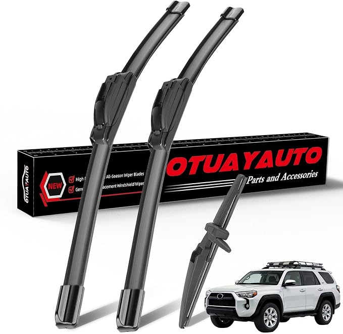 OTUAYAUTO Premium Windshield Wiper Blades - Replacement for Toyota 4Runner 2010-2023 - Precision Fit, All-Weather Performance, Front and Rear Wiper Blades, U Hook - 24"+20"+12" (Pack of 3)