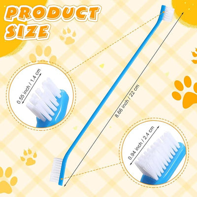 Nuenen 15 Pcs Dog Toothbrush Dual Headed Dental Brushes Puppy Tooth Brushing Kit Long Handle Toothbrush for Large and Small Dogs Cats Most Pets Teeth Cleaning Oral Care Supplies (Colorful)
