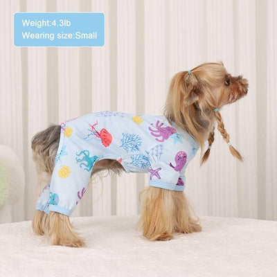 Dog Pajamas Pjs Soft Stretchy Dog Clothes for Small Dogs Girl Boy Medium Size Dogs Spring Summer Puppy Clothes Doggie Onesies Cat Pet Jammies Outfit