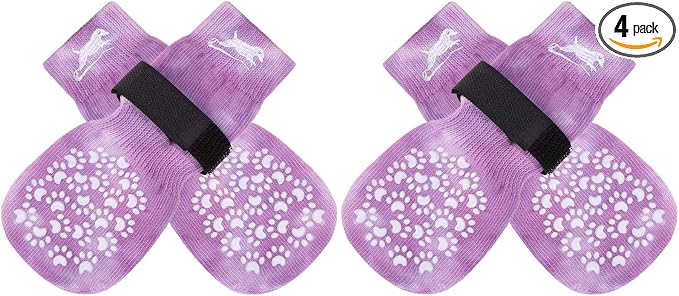 Anti Slip Dog Socks to Prevent Licking Paws, Dog Shoes for Hot Pavement, Dog Booties for Small Medium Large Senior Dogs, Traction Control Boots & Paw Protectors for Hardwood Floors