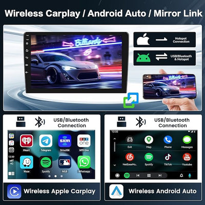 Inefala 8 Core 4+64G Radio for Mitsubishi Lancer 2007-2012 Android 15 CarPlay Stereo Upgrade 10.1" Touch Screen Android Auto Bluetooth GPS 59UI Backup Camera
