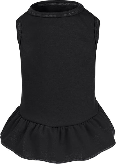 Dog Dresses Cat Skirt Solid Color Dog Clothes Summer Sleeveless Puppy Girl Clothes for Small Pet Dogs Cats (Black, Large)