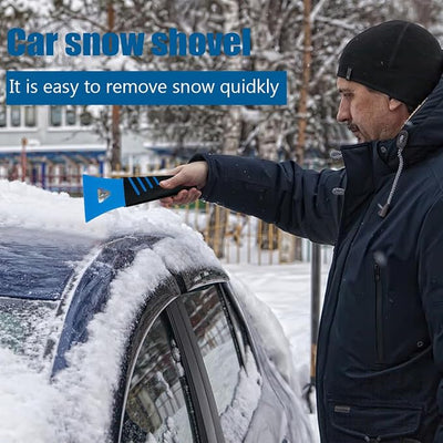 Ice Scraper for Car Windshield, 2PCS Plastic Handheld Vehicle Window Snow Frost LCE Remover Cleaning Freezer with Non-Slip Handle, Auto Freezer Shovel Defroster, Universal Fit (Sky Blue)