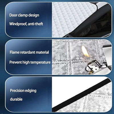 Car Windshield Snow Cover for Kia Sedona 1998–2021 VQ/KA4,Magnetic Window Ice Frost Guard with Mirror Covers,Winter Sun Shade,Waterproof,Windproof