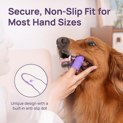 HICC PET Dog Toothbrush, Anti-Slip Dog Tooth Brushing Kit, Dog Finger Toothbrush for Plaque and Tartar Cleaning, Dog Teeth Cleaning for Medium & Large Pets, Safer & Softer Liquid Silicone, 2-Pack