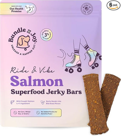 Bundle X Joy Salmon Superfood Bar Dog Treats, Poultry Free, 5 Ounces (Pack of 6)