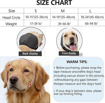 Dog Ear Muffs for Noise Protection, Soft Quiet Dog Ear Headband, Dog Ear Covers for Anxiety Relief, Calming No Flap Ear Wraps for Dog Hematoma Fireworks Thunderstorms Bathing Grooming