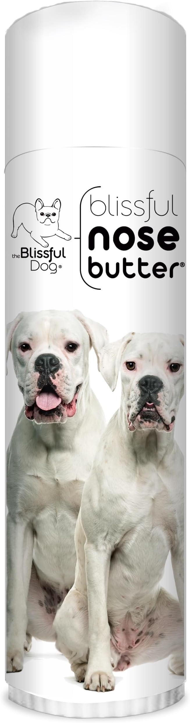 White Boxer Nose Butter for Dry, Cracked Skin, Lick-Safe Dog Nose Balm with Moisturizing Shea Butter, Almond, Olive, and Essential Oils, Pet Supplies, Uncented, 0.50 oz.
