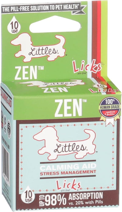 Licks Zen Calming Aid - Fast-Acting Stress & Behavior Support - for Small Breed Dogs & Cats - L-Theanine, Chamomile, Ashwagandha & Tryptohan - Pill-Free Gel Packets - 10 Packets