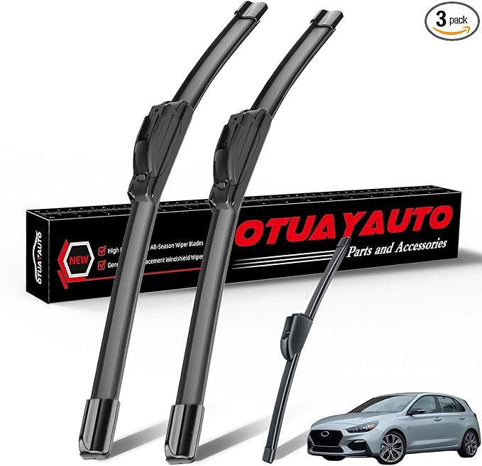 OTUAYAUTO Premium Windshield Wiper Blades Replacement for Hyundai Elantra 2011-2016, Elantra GT 2013-2017, All-Weather Performance, Front and Rear Wipers U/J Hook 28"+14"+13" (Pack of 3)