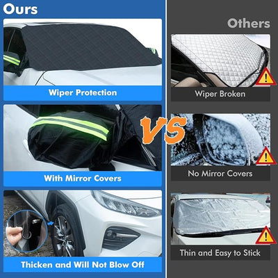 Windshield Cover for Ice and Snow for Subaru Outback VI 2019 2020 2021 2022 2023 2024, Car Magnetic Anti-Snow Cover Frost with Side Mirror Covers Accessories,Black
