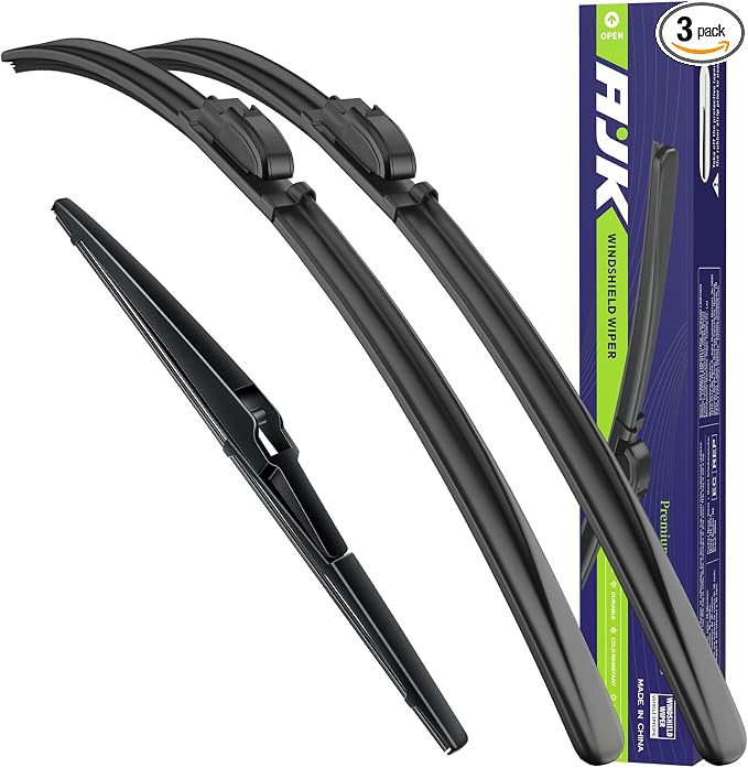 AJK Wiper Blades for Jeep Cherokee 2014 2015 2016 2017 2018 2019 2020 2021 2022 2023, 3 Piece All Weather OEM Quality Automotive Replacement Windshield Wiper Blades for My Car | 3 Piece All Weather OEM Quality Automotive Replacement Windshield Wiper Bl...