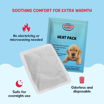 Snuggle Puppy Replacement Heat Packs for Dogs (6 Count) - Disposable Pet Comfort Warmers for Puppy Anxiety Relief - Odorless, Non-Toxic, All Natural - Fits All Snuggle Puppy Styles