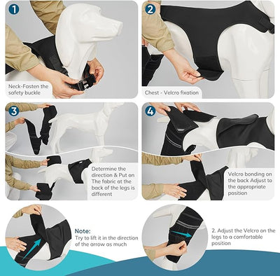 Adjustable Dog Knee Brace for ACL Tear and Arthritis Recovery - Dual Hind Leg Support with Harness Connection - Orthopedic Leg Brace for Joint Stability and Pain Relief in Dog (X-Small)