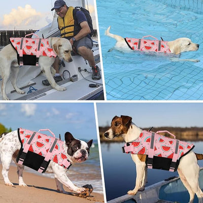 Doglay Dog Life Jacket, Dog Life Vest for Swimming Boating, Adjustable Puppy Life Jacket with Reflective Stripes, Superior Buoyancy Pet Swimming Vest for Small Medium and Large Dogs